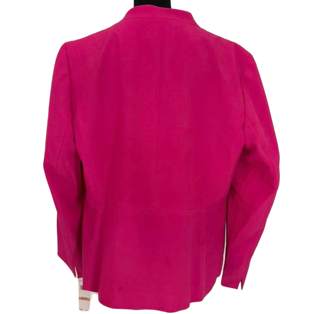 Le Suit 2 Piece Skirt Suit Set Pink Fuchsia Blazer Jacket Pencil Skirt 14W NWT - Picture 3 of 13